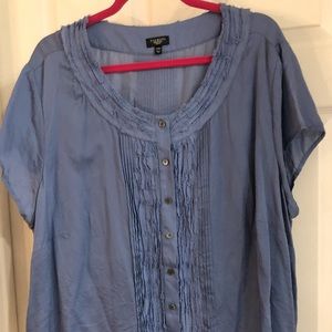 24w silk button front Talbots short sleeve blouse